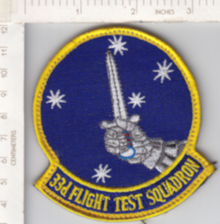33d Flight Test Sq velcro $3.00