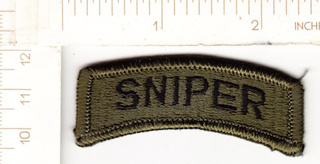 Army Sniper tab obsolete subdued me ns $3.00