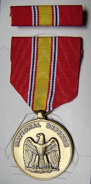 Military medal National Defense + ribbon set $8.00
