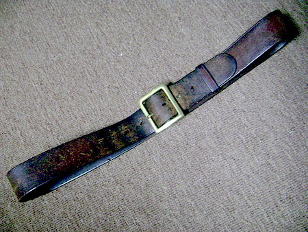 WW2 brown leather belt with brass buckle used $40.00