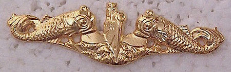 USN Submarine Officer badge reg size gfcb 10.00