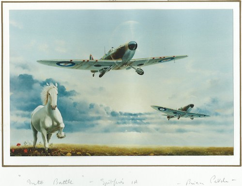 WW2 Spitfire Photo of original painting $8.99