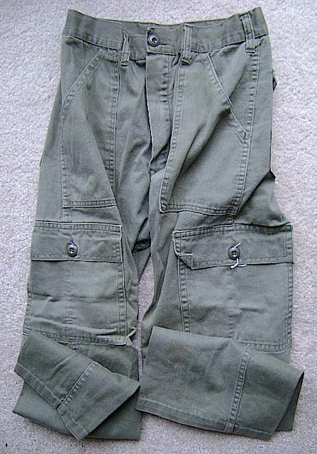 Vietnam 6 pocket fatigue pants OD tropical weight.  $25.00