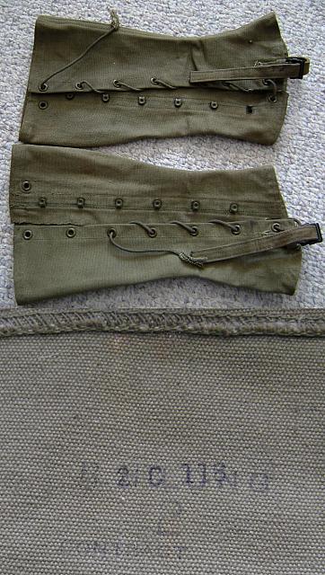 Army uniform pre WW2  canvass leggings (pair)  $25.00