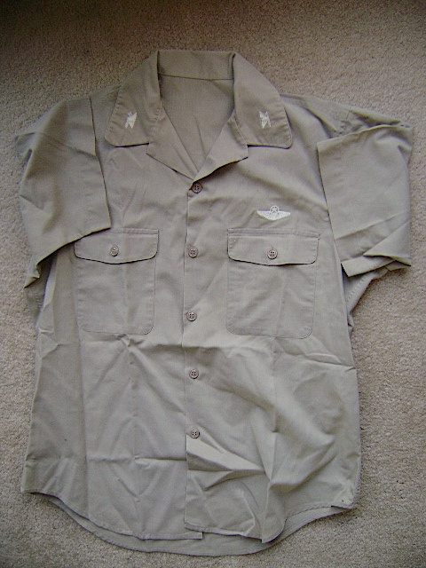 Vietnam era U.S.A.F. pilot khaki shirt Direct Embroider $ 15.00