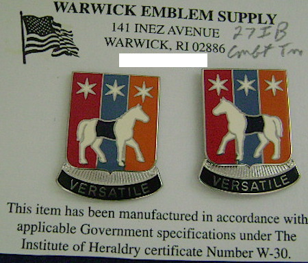 Army DUI crests 27th IB Combat Team L&R pair $12.50