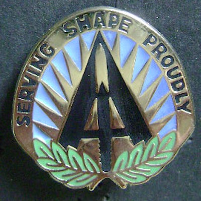 Army S.H.A.P.E. crest sgl $5.50