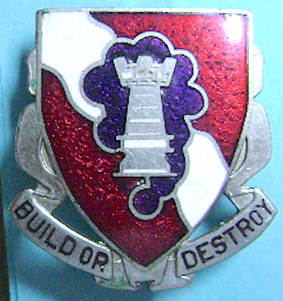 Army WW2 DUI 391st Engineer Bn sgl pb $10.00