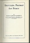 WW2 "Britain: Partner For Peace" by Percy E. Corbett hc $15.00