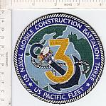 Seabees patch 3 Bn Pacific Fleet ce ns $6.00