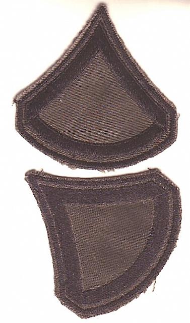 Army PFC chevrons (pair) Vietnam OD on twill ce ns $7.00