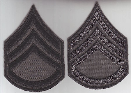 Army SSGT (pair) Vietnam OD on twill ce ns $8.00
