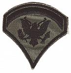 Amy SPEC 5 chevron. Vietnam OD twill ce ns $5.00